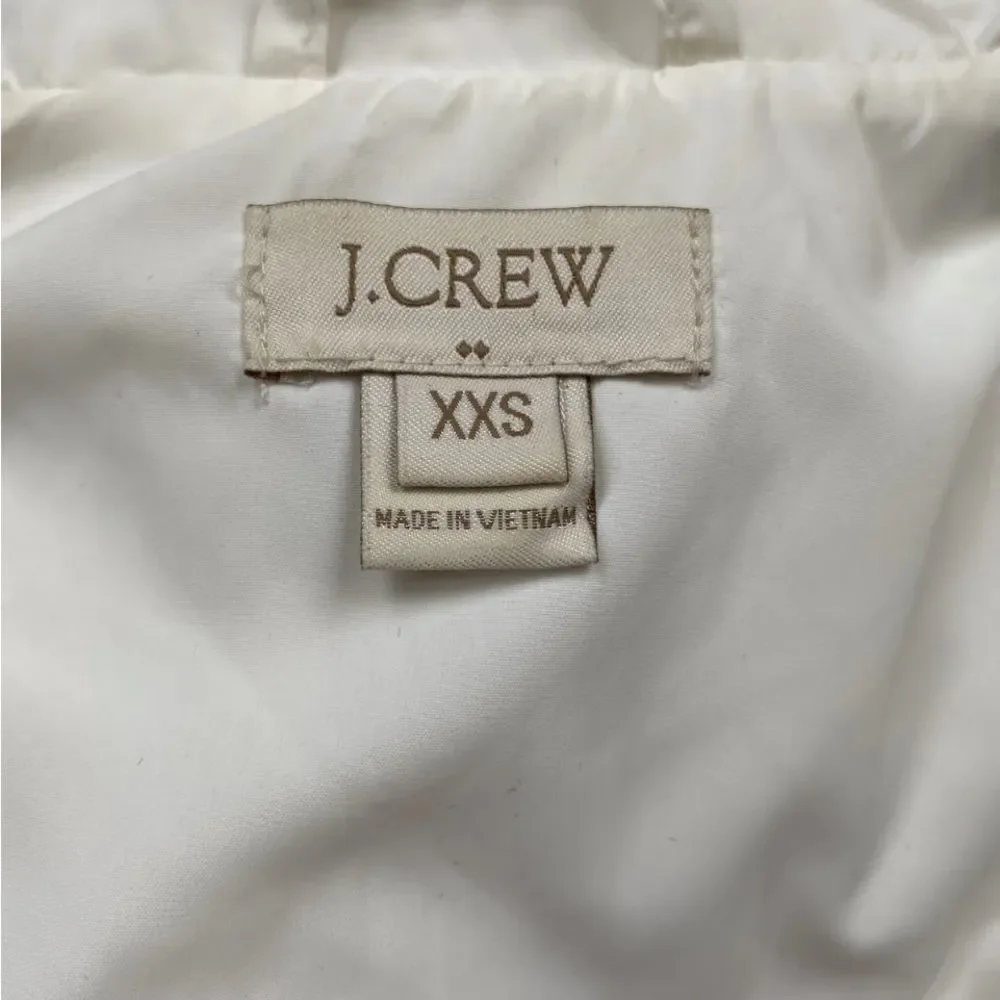 J CREW Women Cream Quilted Full Zip Puffer Vest Size XXS - Picture 8 of 13